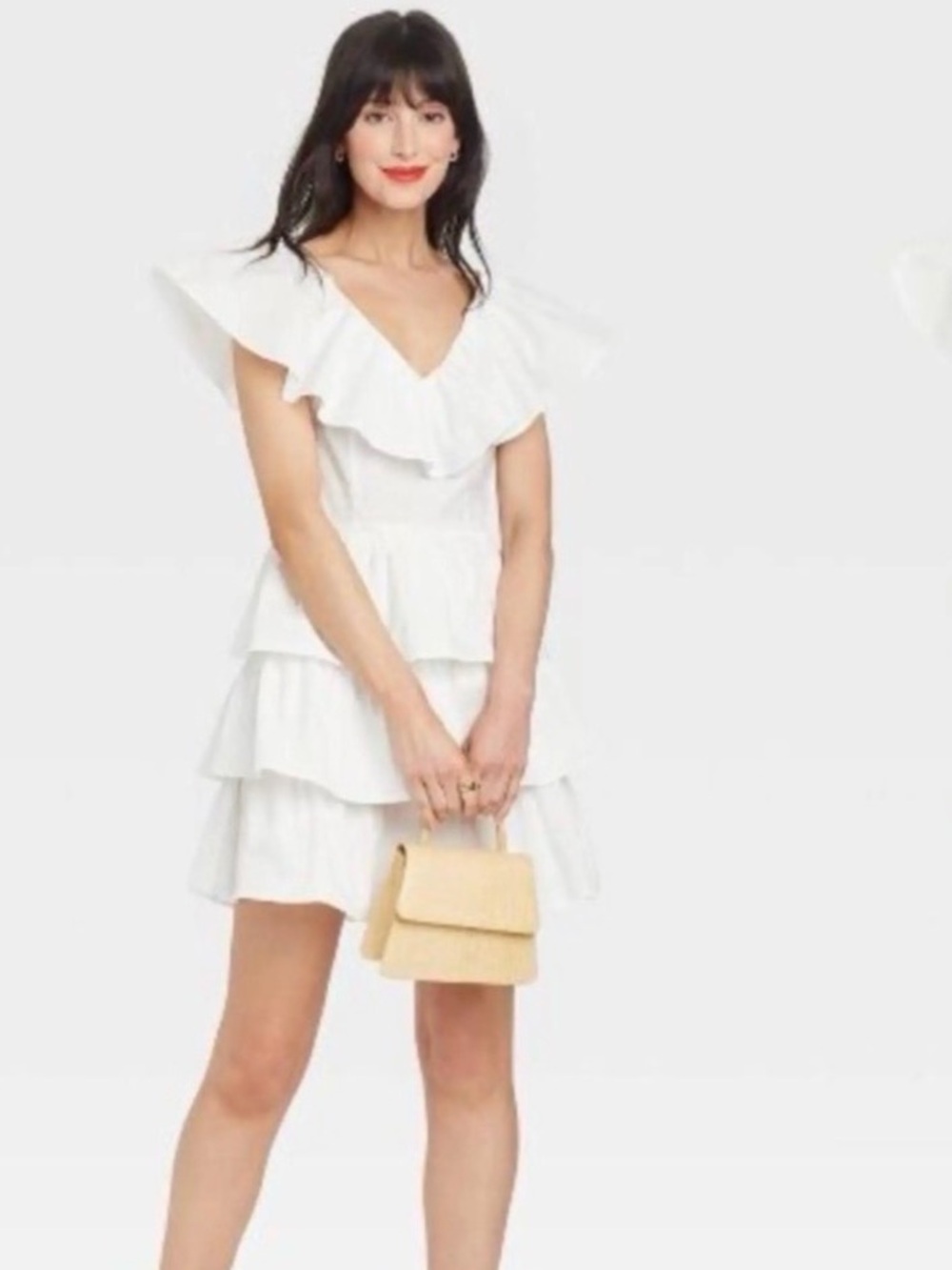 a new day White Ruffled Tiered Dress